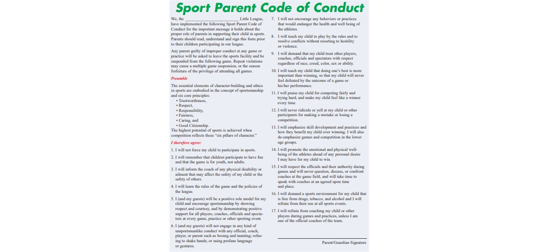 Parent Code of Conduct